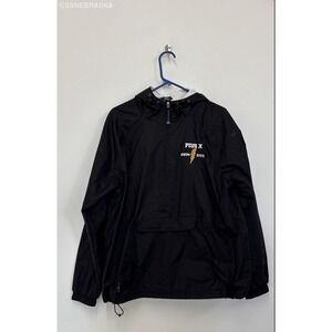 Charles River Black Zip Pullover Windbreaker Jacket - Size S